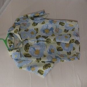 Floral Woman's Shirt - Blue and Yellow